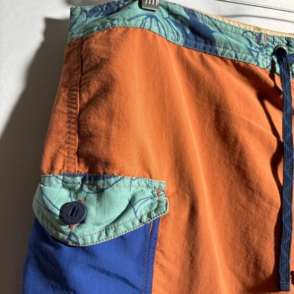Patagonia Orange Boardshorts M's Patch‎ Pocket Wavefarer Mens 38 Swim Shorts